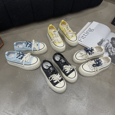 8818-60 夏季新品女网面厚底板鞋软底透气增高系带休闲鞋时尚百搭