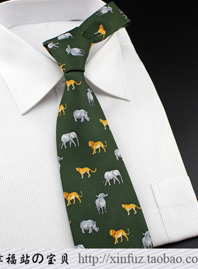 个性领带 外贸版9cm 狮子豹大象动物宠物舞台服饰表演道具潮搭配