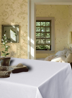 包邮 出口 外贸涤棉桌布GD231白色灰色160*300cm包边台布会议桌布