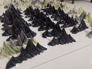 灵璧石山子盆景摆件手工工艺白底山行书房用品灵璧石山子笔架山