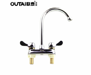 包邮  欧泰 OUTAI双开面盆 洗脸盆  冷热水龙头  搬把 OT 2102