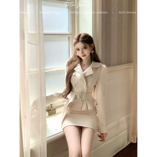 包臀短裙两件套装 千金气质名媛春秋高级香风外套 法式 律政俏佳人