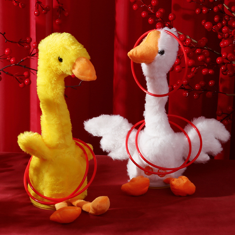 接亲套大鹅游戏道具结婚婚礼堵门套圈圈不倒鸭摇头鹅电动互动创意