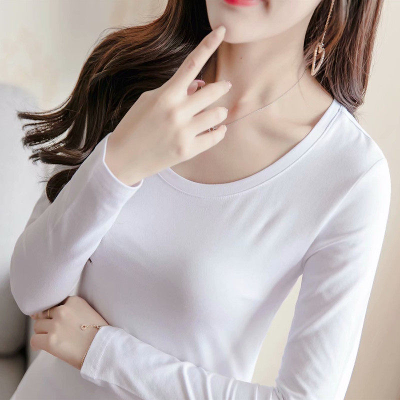 純棉長袖T恤女上衣2019新款竹節棉寬松秋衣女裝內搭秋冬打底衫潮在類目 女裝/女士精品, T恤中 - 來自Buy2taobao.com提供專業的淘寶代購服務