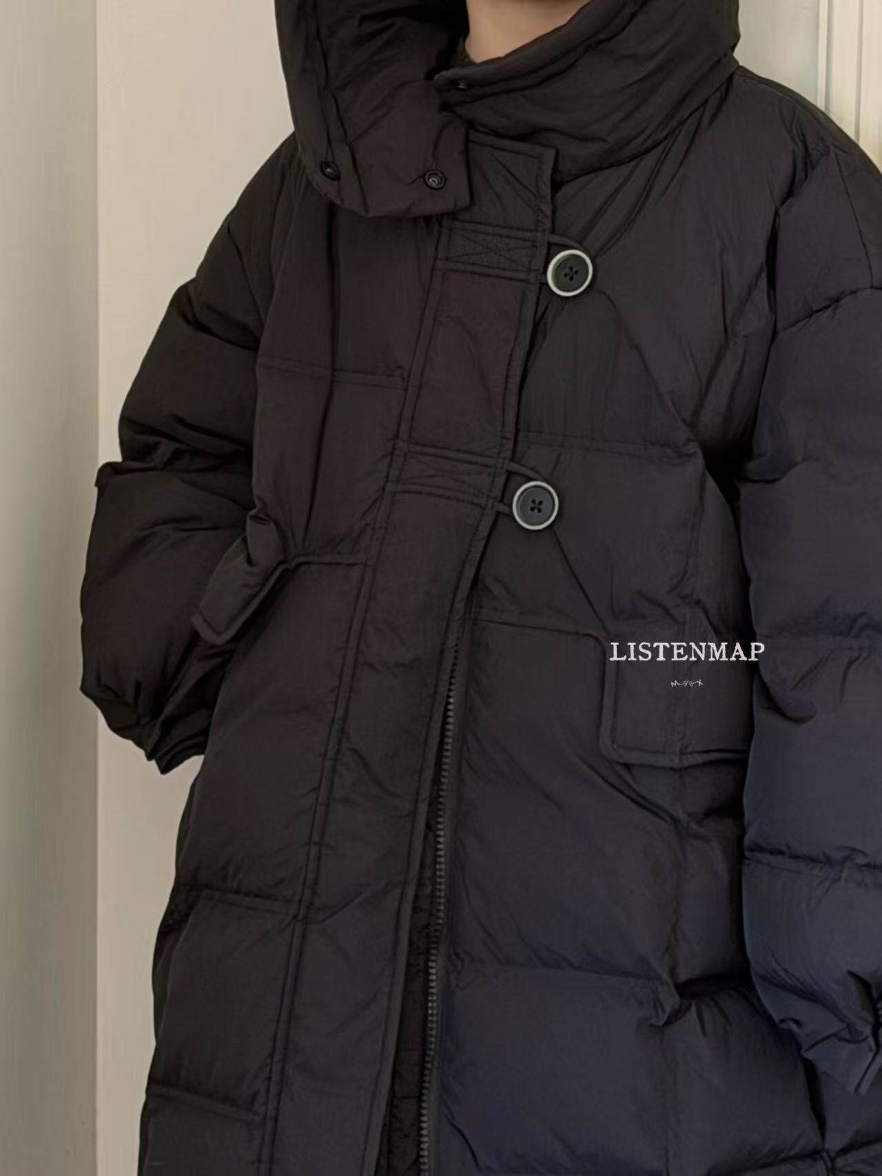 现货波拉韩国儿童装羽绒服秋冬款男女童加厚保暖长款90白鸭绒外套