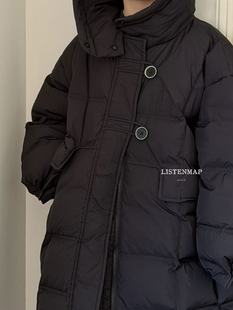 波拉韩国儿童装羽绒服2025秋冬款男女童加厚保暖长款90白鸭绒外套