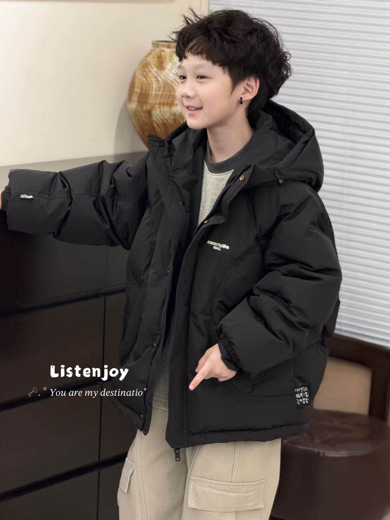 听集正版波拉韩国儿童装外套秋冬款男女童加厚保暖白鸭绒羽绒服