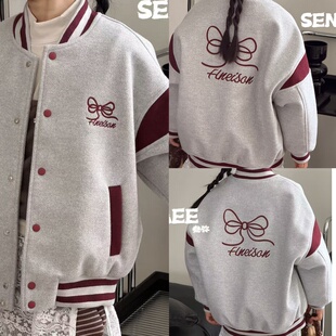 波拉韩国儿童装棒球服夹棉外套秋冬季新款女童韩版加厚夹克上衣潮