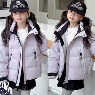 波拉韩国儿童装面包服2025秋冬新款男女童棉服外套90白鸭绒羽绒服