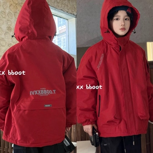 Ivxx波拉韩国童装男女童加棉外套春秋新款儿童休闲加厚棉服冲锋衣
