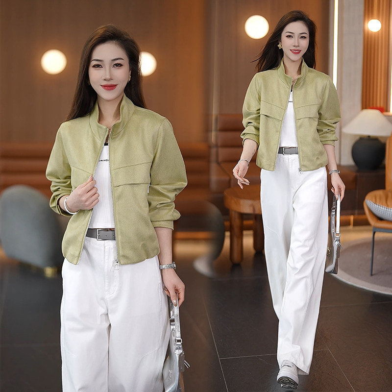 短款立领麂皮绒小外套宽松休闲夹克上衣2026女春季新款拉链开衫,女装/女士精品,短外套,淘宝优惠券,粉丝福利购,淘宝优惠卷