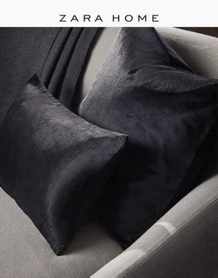 ZaraHome仿皮草抱枕套沙发床头办公室靠垫套