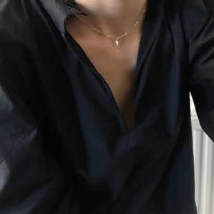 闪闪迷你十字架美国14K包金项链冷淡风纤细气质锁骨链 OPs强推