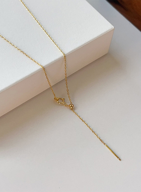 OPs美国进口14K包金精致穿针式万能链路路通挂吊坠项链洗澡可戴