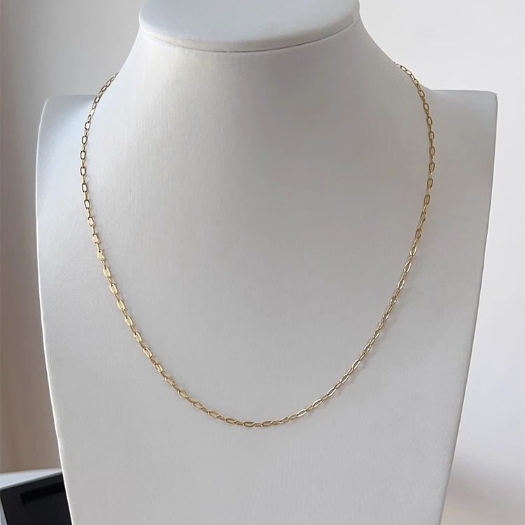 OPs美国14K包金细长方项链