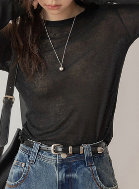 OPs纯银大圆球毛衣链长项链