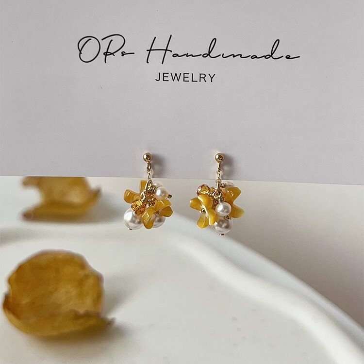 OPrecious原创桂花珍珠耳环