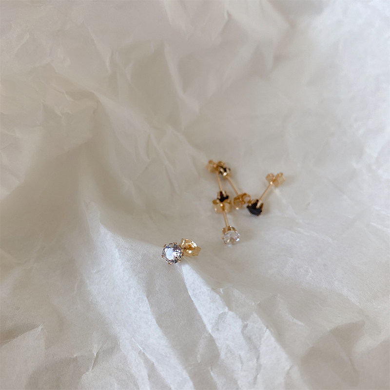 美国包金闪亮六爪不褪色小耳钉