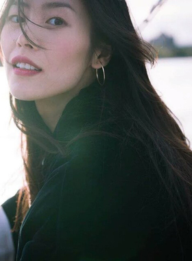 美国进口14K包金纯银简约细圈耳环刘雯亦菲乔妹同款耳圈超轻舒适