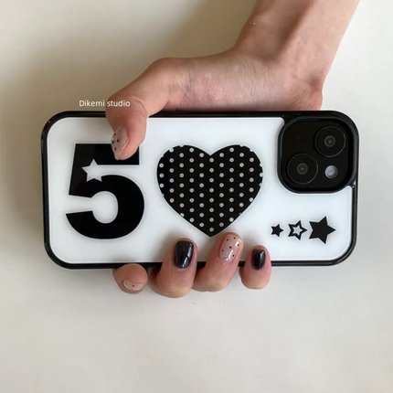 日韩小众博主同款Y2K甜酷辣妹黑五爱心星星17适用iphone16promax苹果15promax/13/12/14pro全包手机保护套