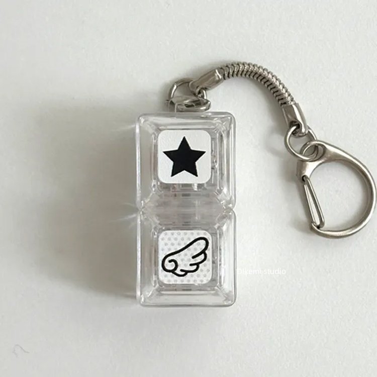韩国ins小众文创星星翅膀亮灯解压键帽钥匙扣airpods手机包包挂件,节庆用品/礼品,钥匙扣,淘宝优惠券,粉丝福利购,淘宝优惠卷
