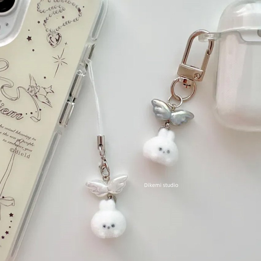 韩国ins小众Y2K可爱天使翅膀兔子钥匙扣包包手机airpods挂件饰品,服饰配件/皮带/帽子/围巾,钥匙扣,淘宝优惠券,粉丝福利购,淘宝优惠卷