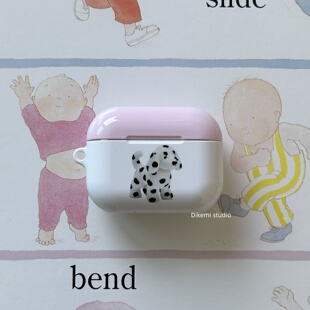 韩国ins小众设计可爱斑点狗狗适用airpods4/3无线蓝牙菲林耳机套苹果airpods pro3/2硬保护壳