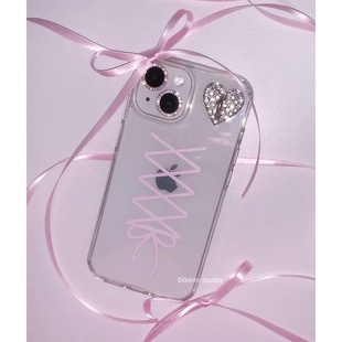韩国ins小众Y2k甜美公主风粉色丝带绑带蝴蝶结手机壳适用iphone16promax 11手机保护套 15pro苹果17