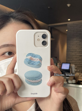 韩国ins小众甜酷少女心蓝色马卡龙菲林壳适用于phone16pro/15promax苹果14/12/11全包硬手机保护套
