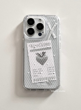 韩国ins小众Y2K性感辣妹白色爱心网格透明软壳适用iPhone17promax苹果16promax/14/13/12/15手机保护套个性