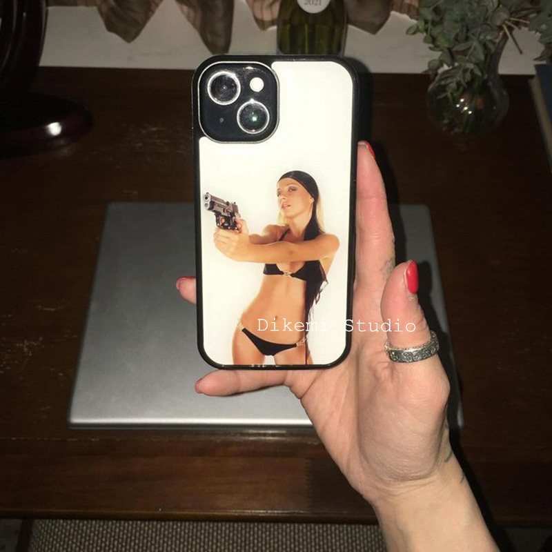 苹果16Y2K辣妹比基尼女孩黑边壳