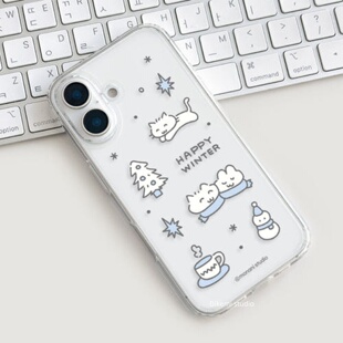 主题透明软壳适用iPhone17promax苹果16promax 15手机保护套个性 韩国ins小众Y2K可爱卡通猫咪冬季