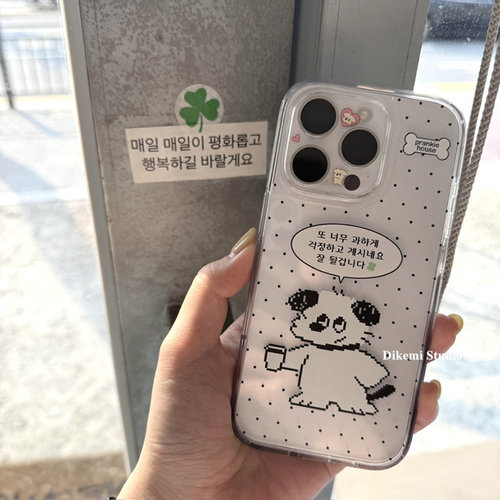 博主同款可爱波点小狗狗透明软壳