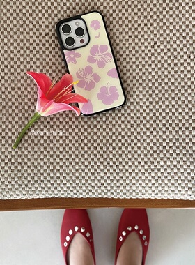 韩国ins小众博主同款甜美少女紫荆花17手机壳适用iphone16promax苹果15promax/13/12/11全包14pro手机保护套