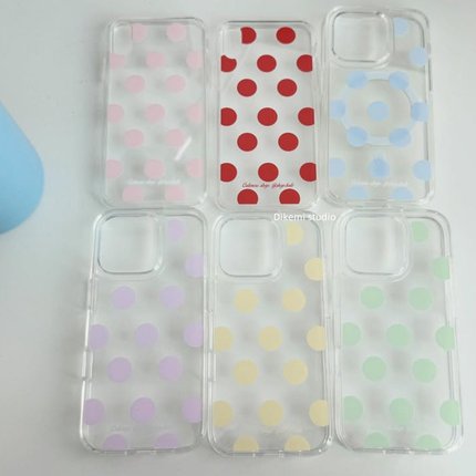 韩国ins小众Y2K少女心古早波点百搭17pro透明软壳适用iPhone16promax苹果15promax/14/13/12/11手机保护套