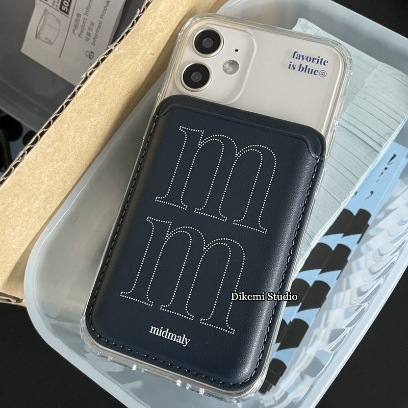 韩国ins小众简约暗黑色冷淡风磁吸手机壳皮质卡包适用于iPhone14promax/15pro苹果13/12全包11手机保护套