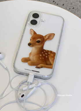 韩国ins小众欧尼同款可爱小鹿17pro透明软壳适用iPhone16promax苹果15promax/14/13/12/11手机保护套