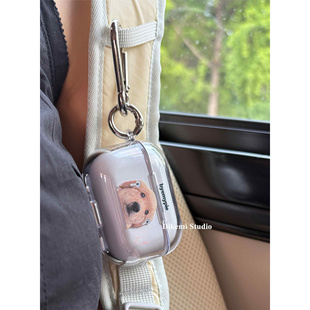 韩国ins小众博主同款可爱戴耳机套狗狗无线蓝牙耳机套适用苹果airpods 4/3/2代保护套airpods pro2透明软壳