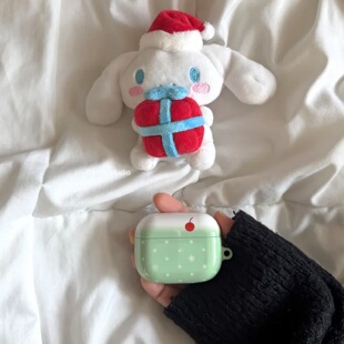 韩系ins小众设计Y2K简约薄荷绿古早波点樱桃适用airpods4/3无线蓝牙菲林耳机套苹果airpods pro3/2硬保护壳