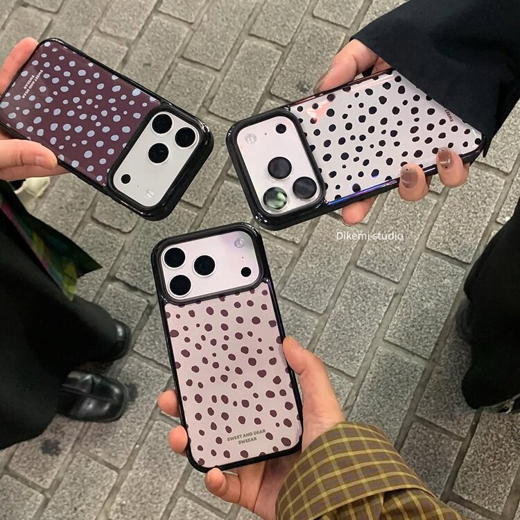 韩国ins小众Y2K闺蜜同款古早不规则波点手机壳适用iphone16promax苹果17promax1/3/12/14全包15pro手机保护套