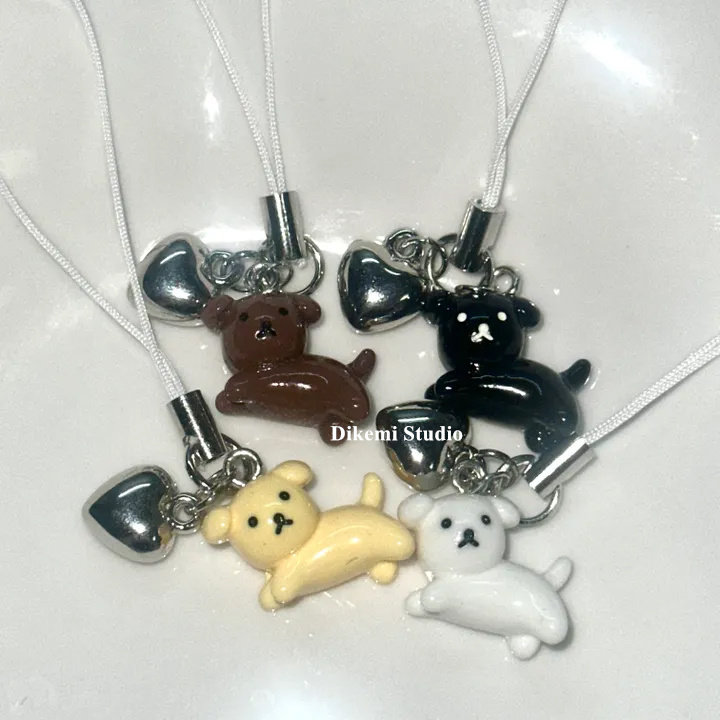 韩国ins小众可爱奶油小狗钥匙扣包包airpods手机挂件情侣饰品学生