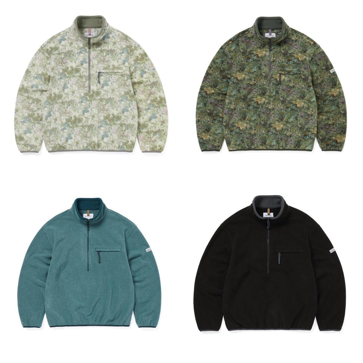 半拉链抓绒时尚宽松立领休闲套头