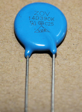 全新14D390K 39V 压敏电阻 ZOV 直插蓝色 直径14MM   (500只/包)