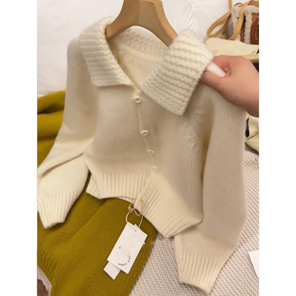 白色针织开衫女2025春季新