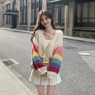 黄色针织开衫 外套潮 春秋女2024新款 小个子宽松设计感甜美宽松短款