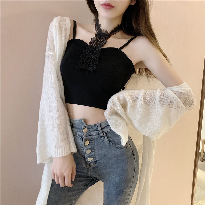 针织内搭蕾丝性感吊带背心