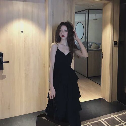 超仙女初恋吊带蛋糕裙夏季连衣裙
