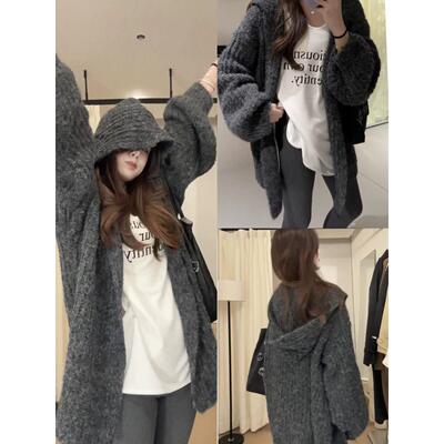 秋冬慵懒风毛衣外套女新款