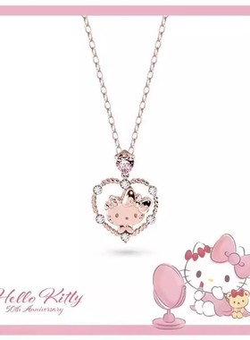 50th系列-凯蒂猫水晶锆石项链