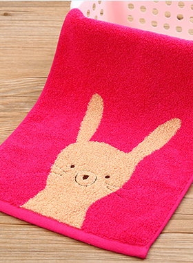 金号小学生毛巾纯棉无捻提缎绣可爱卡通羊驼儿童面巾洗脸巾T1064W